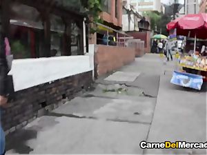CarneDelMercado - light-haired Latina teen pummeled upside down