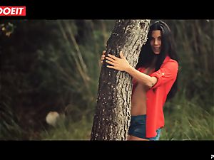 LETSDOEIT - ultra-kinky black-haired Caught Running in the woods